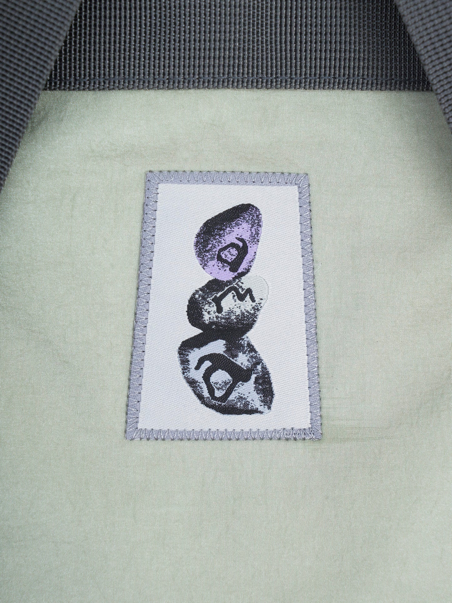 Nylon Spiral Embroidery Backpack - Green & Blue