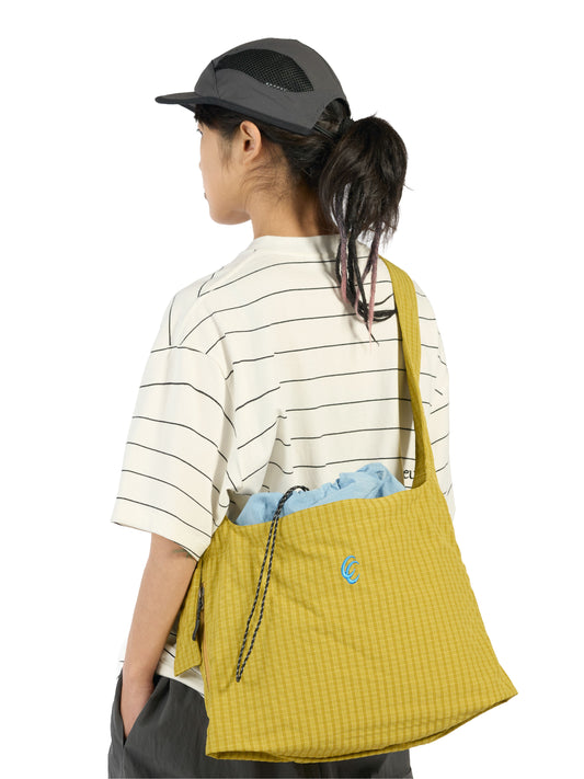 CC Nylon Grid Crossbody Bag - Yellow