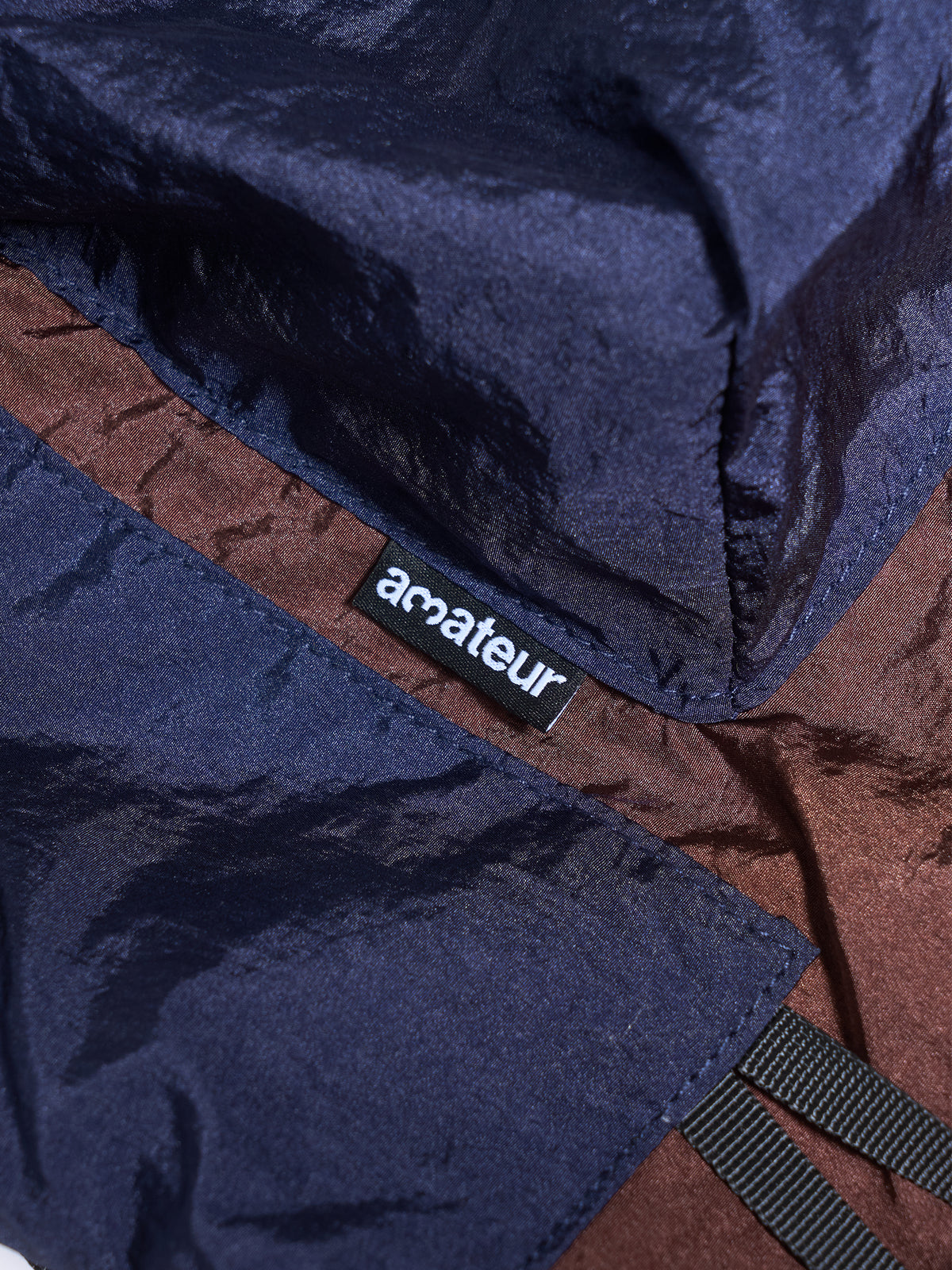 Nylon Spiral Embroidery Backpack - Brown & Navy