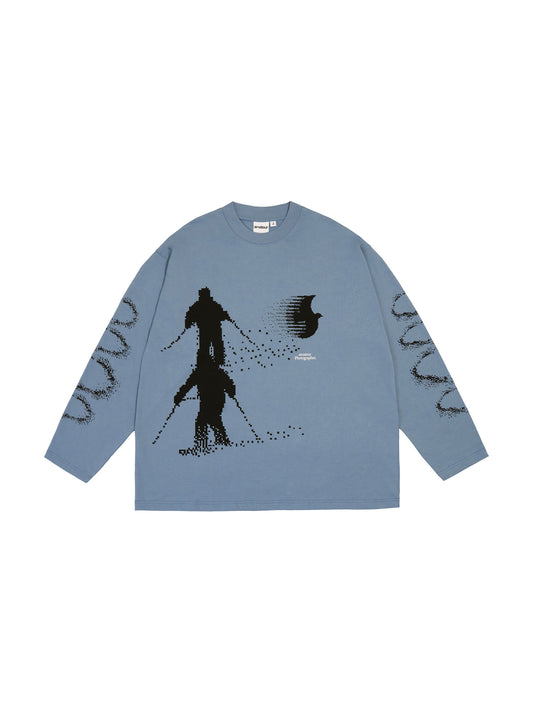 Pixel Skier Long-sleeve T-shirt