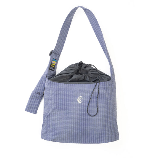 CC Nylon Grid Crossbody Bag - Blue