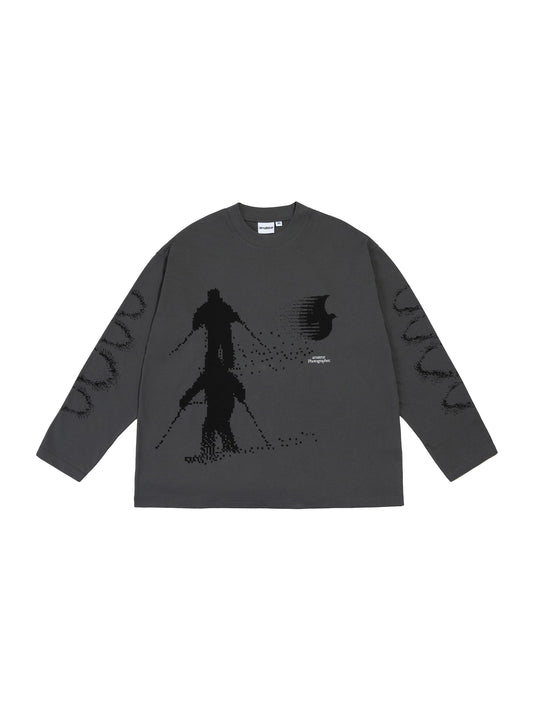 Pixel Skier Long-sleeve T-shirt
