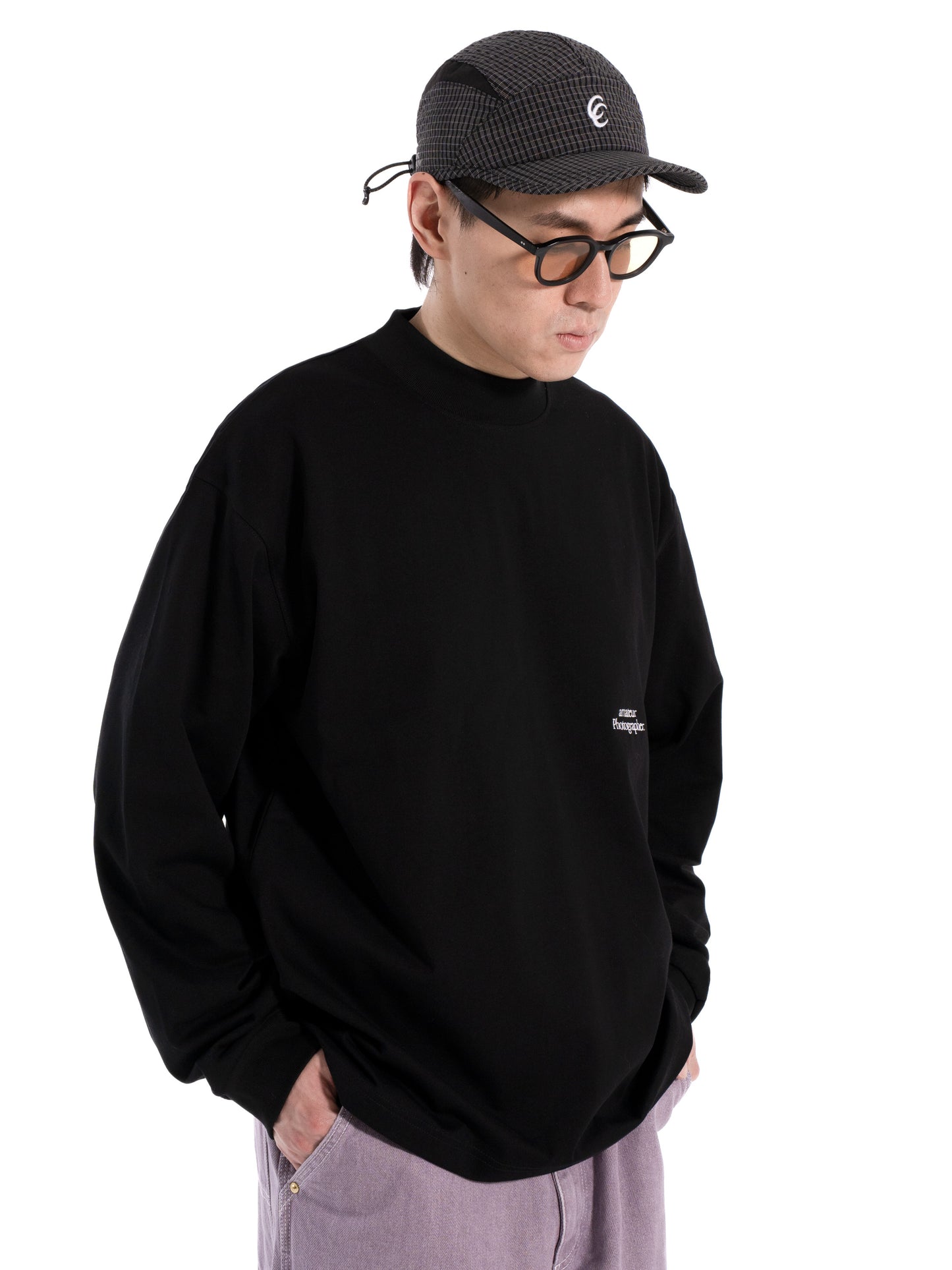 amateur Photographer Stand Collar Long Sleeve - Black