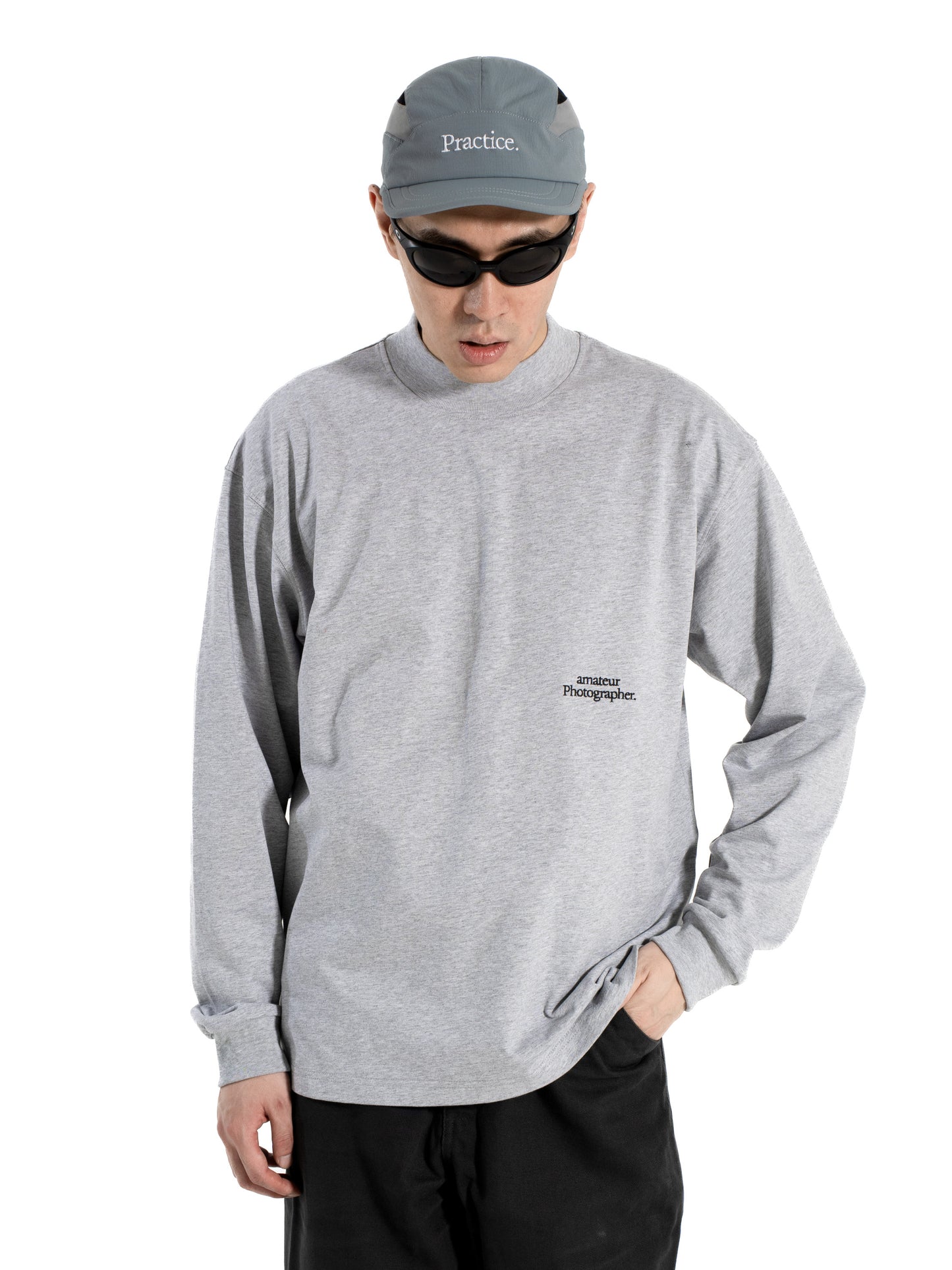 amateur Photographer Stand Collar Long Sleeve - Grey