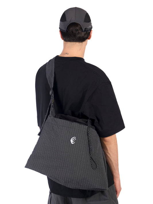 CC Nylon Grid Crossbody Bag - Black