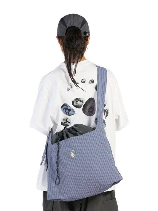 CC Nylon Grid Crossbody Bag - Blue