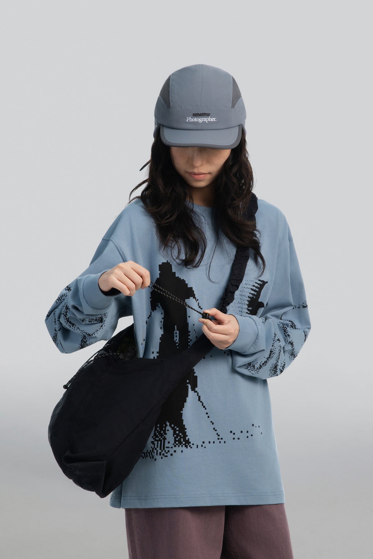 CC Nylon Drawstring Crossbody Bag