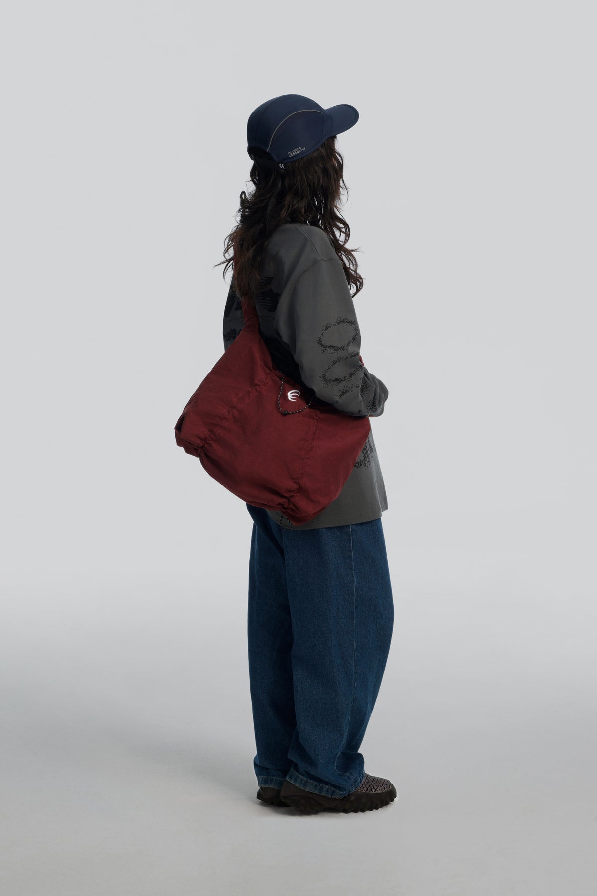 CC Nylon Drawstring Crossbody Bag