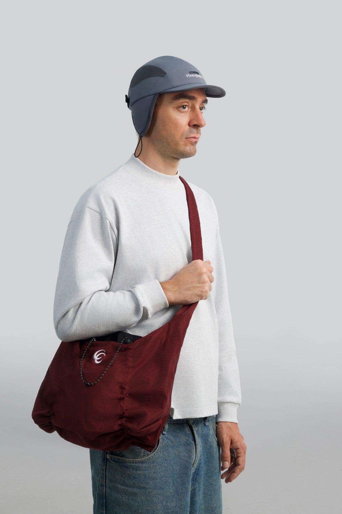 CC Nylon Drawstring Crossbody Bag